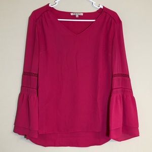 Pink bell sleeve shirt